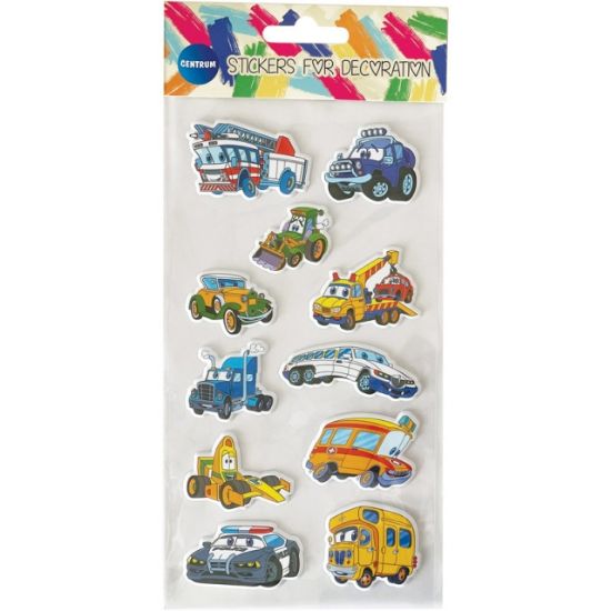 Poza cu Stickere decorative pufoase dimensiune coala 19 x10 cm dimensiune stickere 30x35 mm 10x10mm. 3 coli asortate pe blister