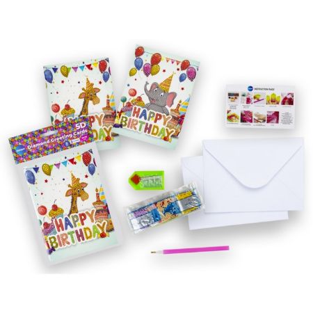 Poza cu Kit mozaic 5 D cu pietre acrilice, model felicitare, dimensiune 13x18 cm (2 bucati pe blister) cu (2 plicuri) in blister de plastic.