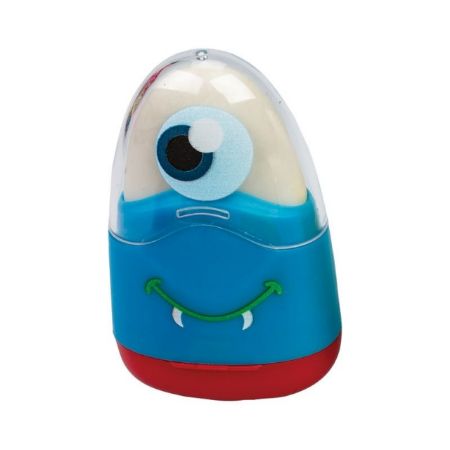 Poza cu Ascutitoare dubla si container cu  radiera, modele asorate pe display. 24buc/display.