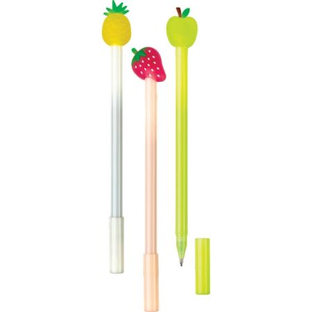 Poza cu Pix cu mina albastra, scriere 0.7mm. Modele fructe. 36buc/display.