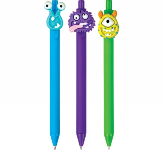 Poza cu Pix cu mina albastra, scriere 0.7mm. Modele monstrii. 36buc/display.