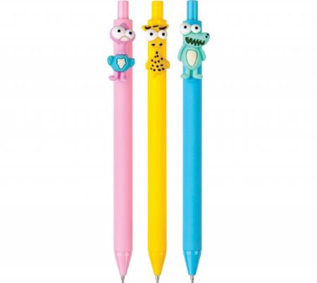 Poza cu Pix cu mina albastra, scriere 0.7mm. Modele animale 3D. 36buc/display.