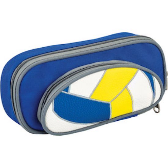 Poza cu Penar cu 2 compartimente model Volei. Dimensiune 22x7x9cm.