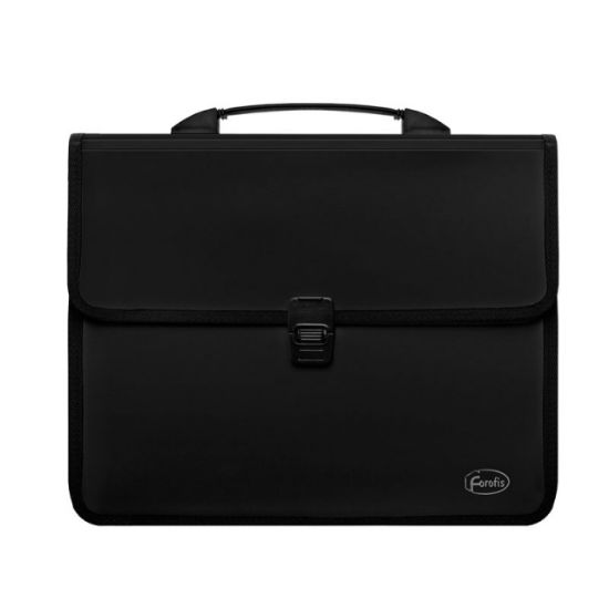 Poza cu Servieta A4 cu 3 compartimente. Culoare neagră