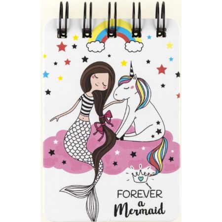 Poza cu Notebook cu spirala, model Sirena, dimensiune 105x70mm, 55 de pagini, dictando.