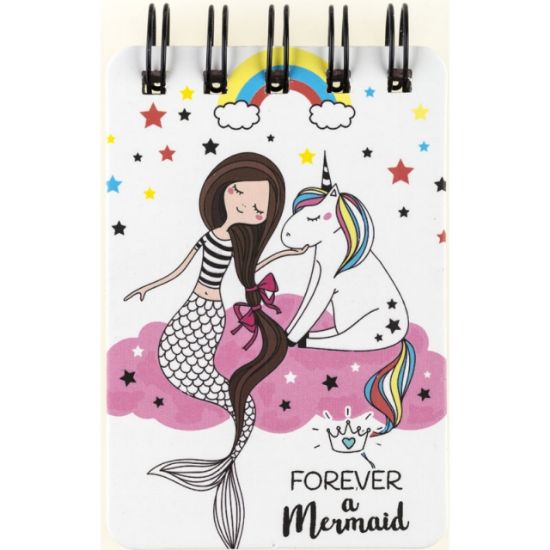 Poza cu Notebook cu spirala, model Sirena, dimensiune 105x70mm, 55 de pagini, dictando.