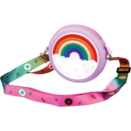 Poza cu Portofel pop-it curcubeu. Dimensiune 12x12x3.5 cm.