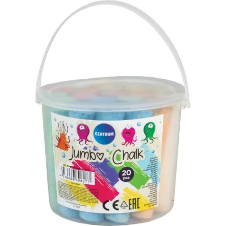 Poza cu Creta jumbo, 20 de bucăți pe galetusa, 6 culori.  dimensiune 105mm, diametrul de 25.