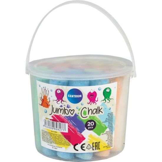 Poza cu Creta jumbo, 20 de bucăți pe galetusa, 6 culori.  dimensiune 105mm, diametrul de 25.