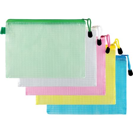 Poza cu Plic cu insertii de panza, dimensiune 28 x 38,5 cm (A3)  inchidere cu zip. 4 culori.