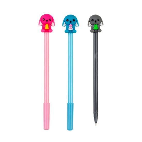 Poza cu Pix cu ulei, modele iepurasi. Mina albastra de 0.7mm. 20buc/borcan.