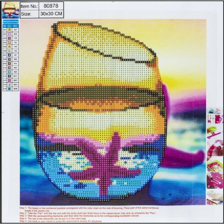 Poza cu Kit mozaic cu pietre acrilice pe canvas. Dimensiune 30x30 cm model STEAUA MARII.