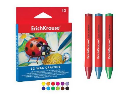 Poza cu Creioane cerate, 12 cul/set, dimensiune varfului de 7mm. Nu contine substante toxice, compozitia creioanelor este din ceara de albine care  confera un scris foarte fin.