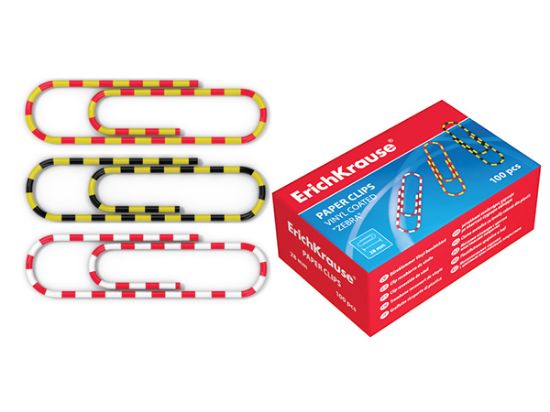 Poza cu Agrafe  metalice color ZEBRA, 33mm, 100 buc/cutie