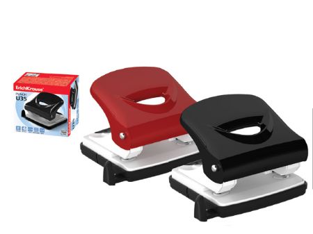 Poza cu Perforator U35, 35 coli, diametru gauri 6mm, distanta intre peforatii 80mm, culori asortate rosu negru albastru