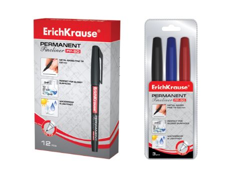 Poza cu Permanent marker fineliner FP-50, pentru orice suprafata CD/DVD, 06mm, negru