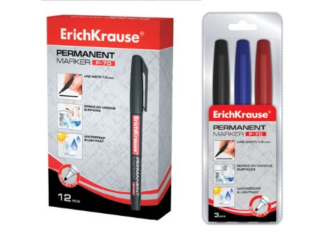 Poza cu Permanent marker P-70, pentru orice suprafata CD/DVD, 1 mm, negru