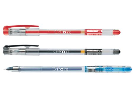 Poza cu Pix cu gel G-POINT 0.38mm, corp transparent, capac, design modern, mina rosie