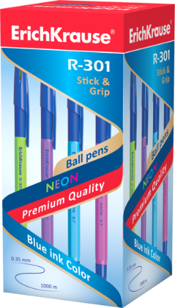 Poza cu Pix cu capac ventilat R-301 NEON, 0.7 mm, albastru, (50buc/cutie)