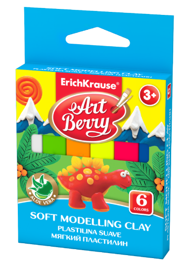 Poza cu Plastilina moale cu aloe vera, non toxic, 6 culori 90 g