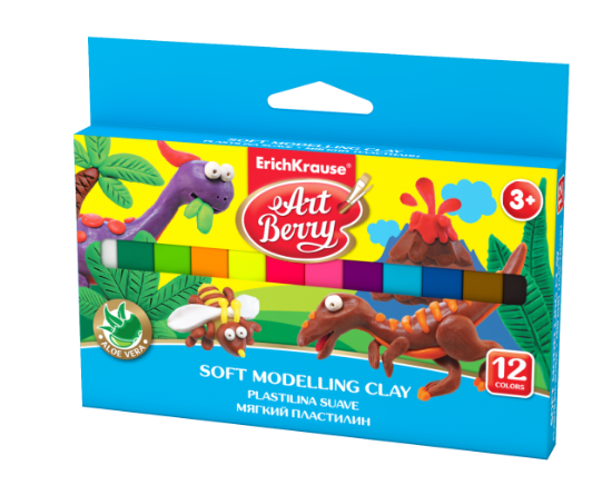 Poza cu Plastilina moale cu aloe vera, non toxic, 12 culori 180 g