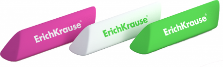 Poza cu Radiera ERGOLINE , forma paralelipiped regulat culori neon alb,verde,magenta, cauciuc ecologic si hipoalergenic, nu contine PVC, display 36 buc