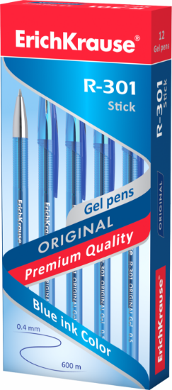 Poza cu Pix cu gel si capac ventilat R-301, 0.5mm, albastru, (12buc/cut)