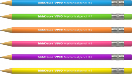 Poza cu Creion mecanic rotund VIVO, mina 0.5mm, culori neon 60buc/borcan
