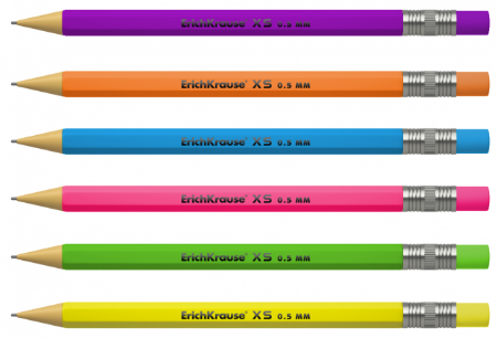Poza cu Creion mecanic hexagonal cu radiera mini XS, mina 0.5, 42buc/borcan