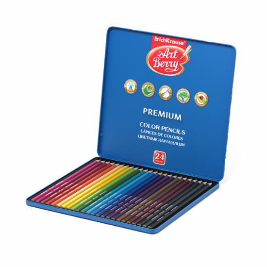 Poza cu Set creioane color hexagonale, 24/cutie metalica calitate premium