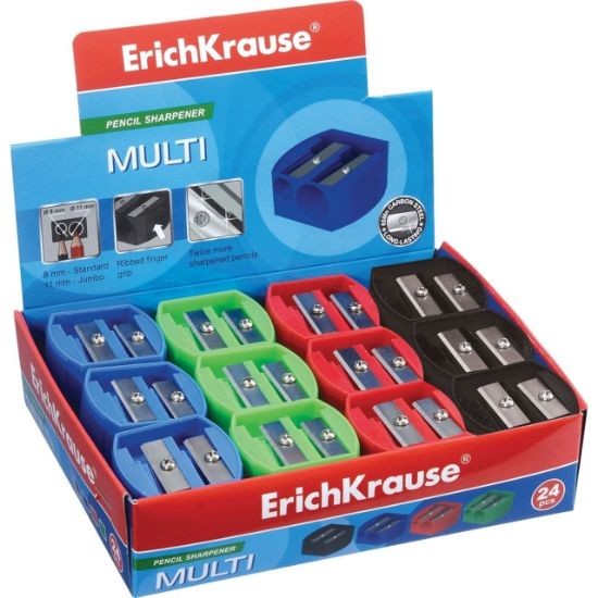 Poza cu Ascutitoare dubla din plastic, culori asortate, 24 buc/display MULTICOLOR