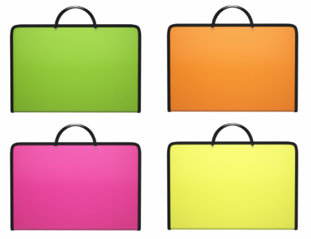 Poza cu SERVIETA GLANCE NEON DIMENSIUNE A3 PEFECTA PENTRU BLOCURILE DE DESEN, CU FERMOAR PE CELE 3 LATURI ALE SERVIETEI. NOU!!