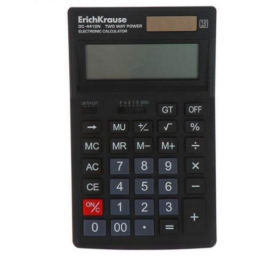 Poza cu Calculator 12 digiti DC-4412N cu incarcare solara si pe baterie. Dimensiune 180mm x 105mm