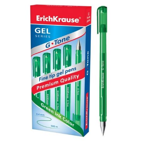 Poza cu Pix cu gel G-TONE, varf de 0.4 mm. Corp transparent, capac, corp ergonomic, mina verde