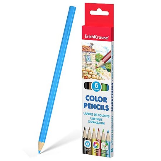 Poza cu Creioane color heagonale, 6 culori neon.