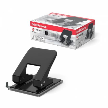 Poza cu Perforator metalic Quadro, capacitate perforare 40 de pagini. Dimensiune intre gauri 80mm, dimensiune perforare 6mm.