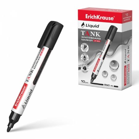 Poza cu Marker cu cerneala lichida pentru tabla magnetica, culoare scriere negru. 10buc/cutie.