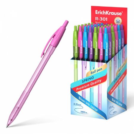 Poza cu Pix cu mecanism R-301 Spring, mina cu dimensiunea de 0.7mm culoare mina albastra. 50buc/display.