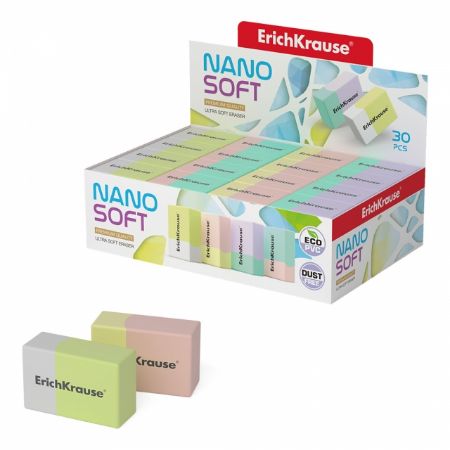 Poza cu Radiera Erichkrause NANO ultra-soft, culori pastelate 30buc/display