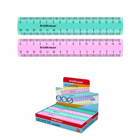 Poza cu Rigla de plastic, model Pastel Mint, dimensiune 15cm, 44 buc in display.