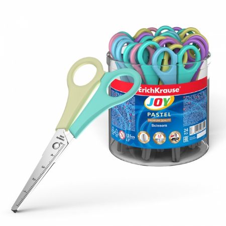 Poza cu Foarfeca model JOY pastel, dimensiune 13.5cm. 24buc/borcan. NOU!!