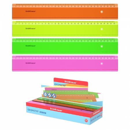 Poza cu Rigla plastic 30cm NEON culori asortate