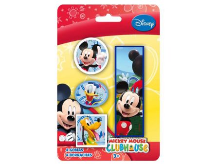 Poza cu Set 4 radiere in forma francizei, design diferit 4 personaje MICKEY CLUB HOUSE