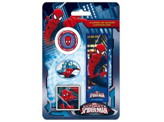 Poza cu Set 4 radiere in forma francizei, design diferit  SPIDERMAN
