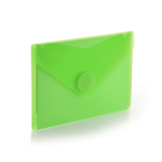 Poza cu Plic plastic OFFICE BOX A7 transparent VERDE, Clapa V
