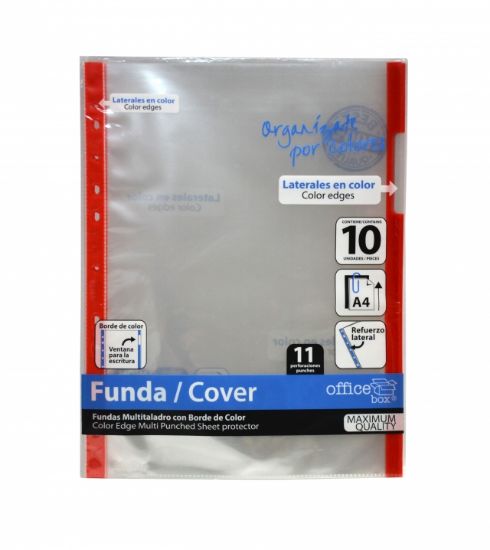 Poza cu Folie de protectie OFFICE BOX A4, 80 microni, Index ROSU