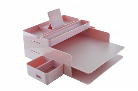Poza cu Desk Organizer OFFICE BOX culoare roz