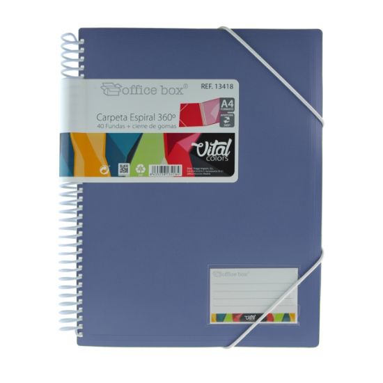 Poza cu CAIET PLASTIC CU SPIRALA 40 DE FOLII PROTECTIE - ALBASTRU