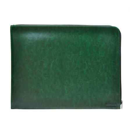 Poza cu Mapa A4 PREMIUM imitatie piele, inchidere cu fermoar culoare VERDE INCHIS