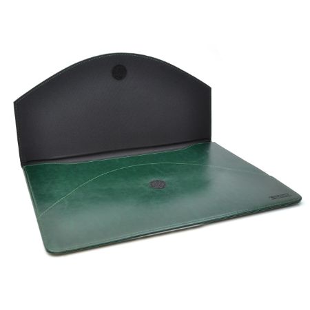 Poza cu Mapa A4 PREMIUM imitatie piele clapa semirotunda,  culoare VERDE